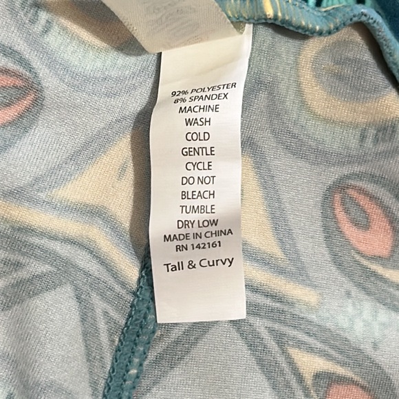 NEW LulaRoe Novelty Print Leggings TC Tall & Curvy Geometric Abstract Blue - Picture 4 of 7